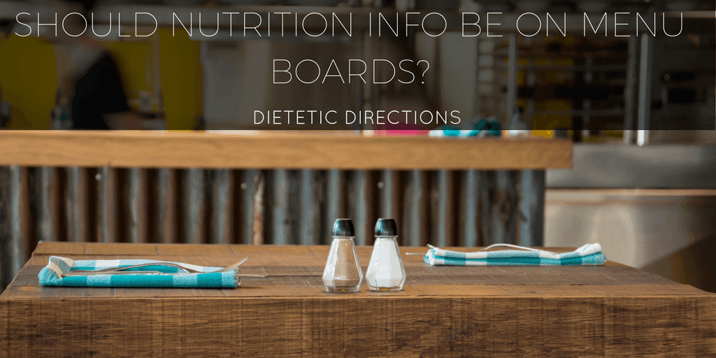 Nutrition Info menu board