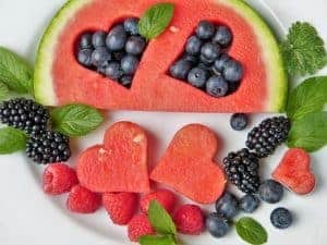 Watermelon blueberries raspberries