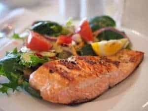 Salmon fillet dinner