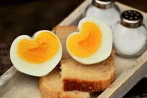 Eggs heart shape