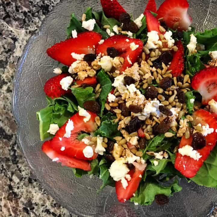 strawberry goat cheese kale salad