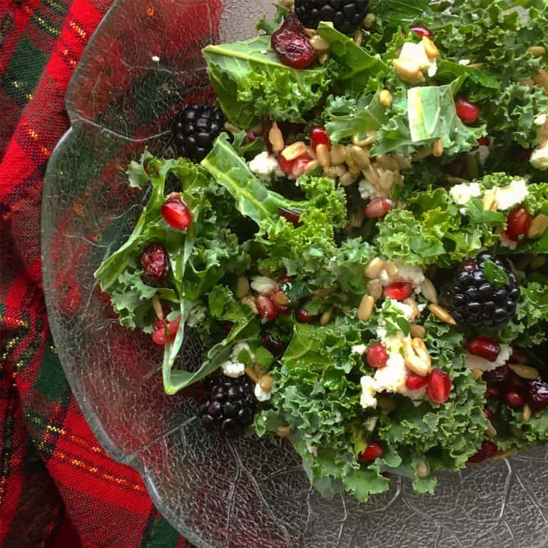 Kale & Goat Cheese Salad with Pomegranate