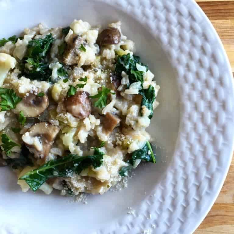 Kale Risotto with Mushroom