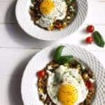 garlicy breakfast lentils