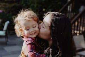 happy child and mom