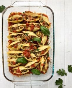 Stuffed Shells with Lentils - Iron-rich foods