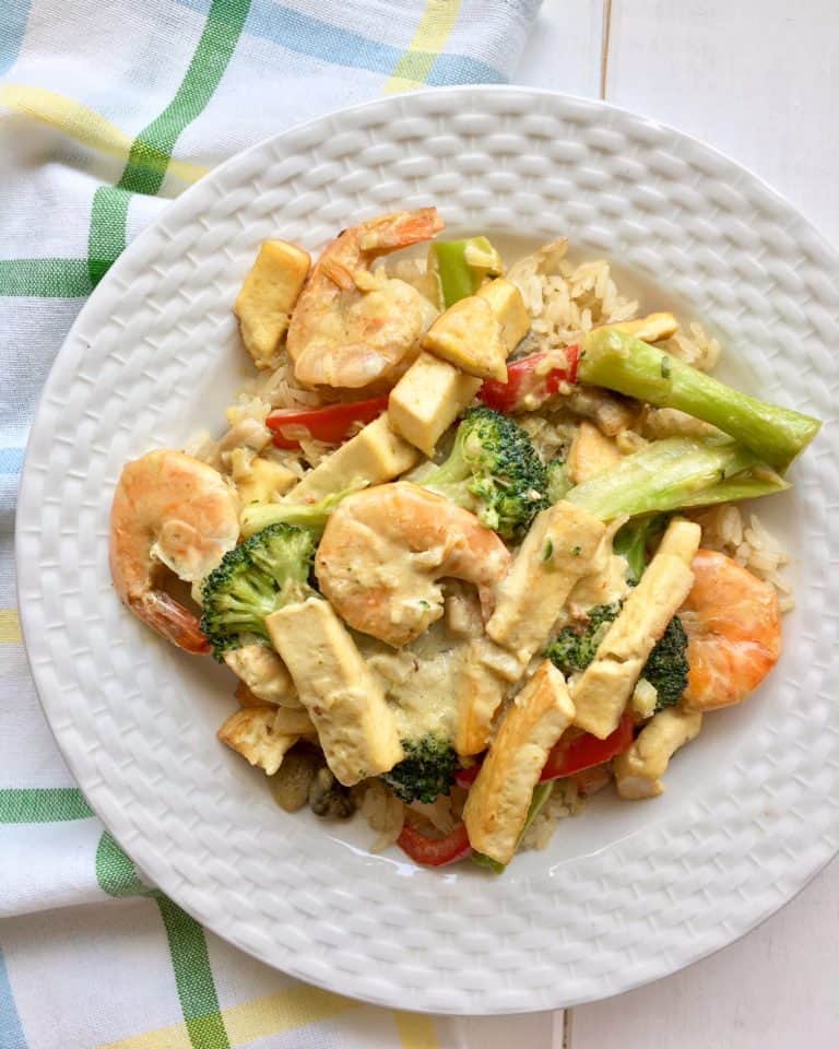 Tofu Green Curry with Shrimp