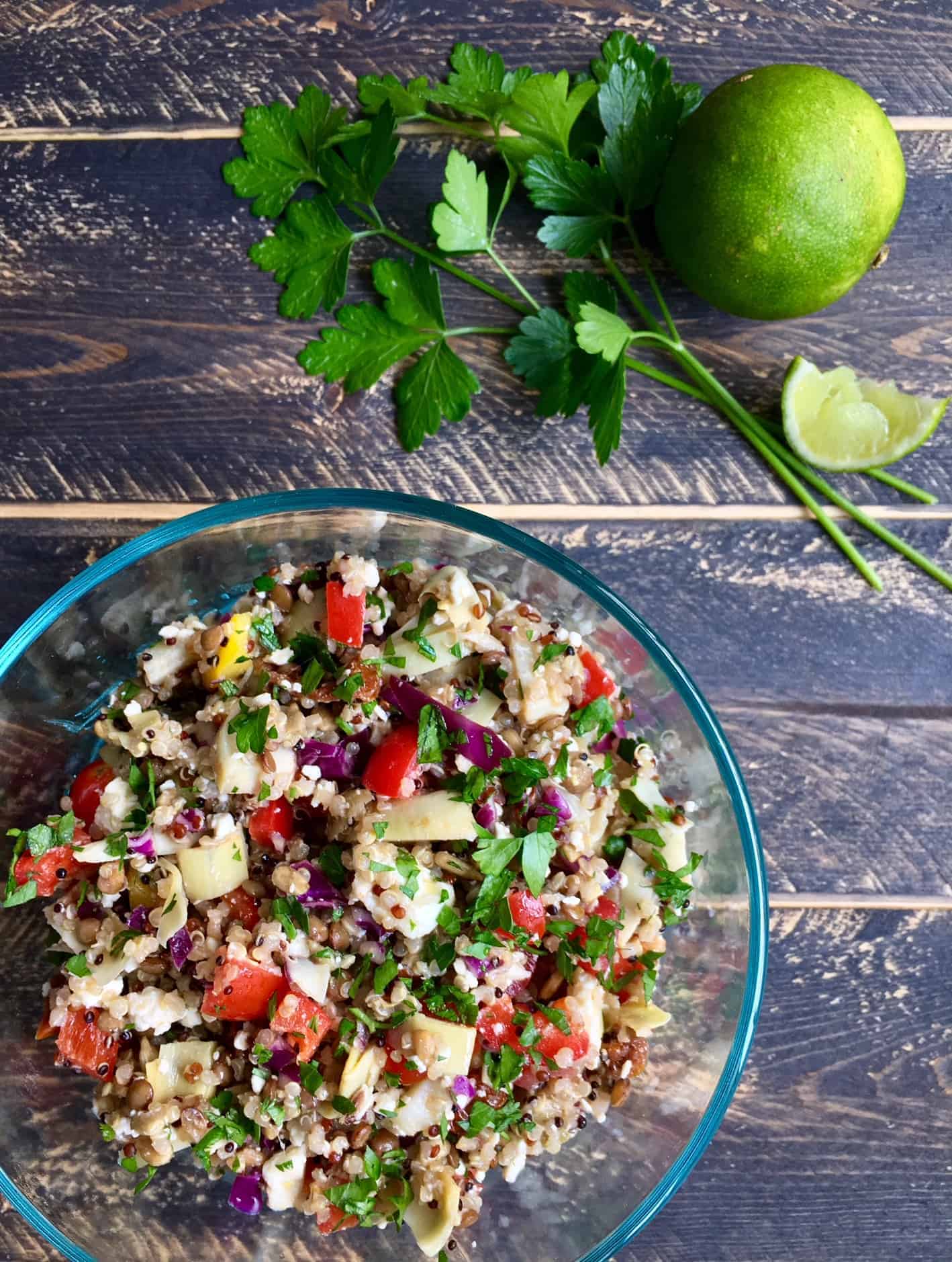 Mediterranean Quinoa & Lentil Salad - make-ahead salad lunches