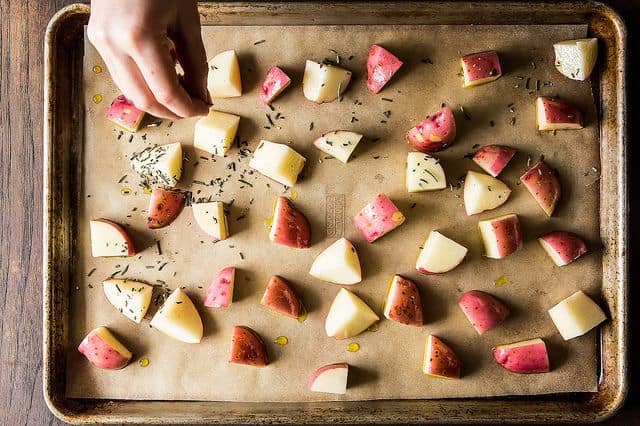 roasting potatoes