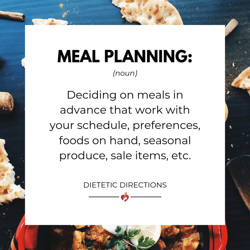 Meal planning template blog