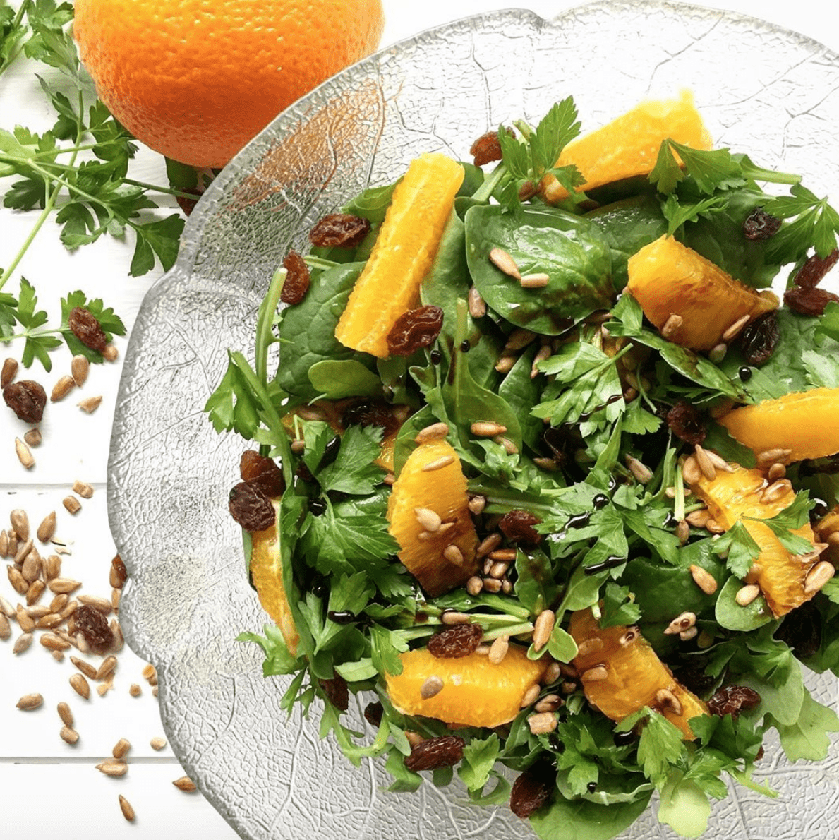 orange parsley raisin salad