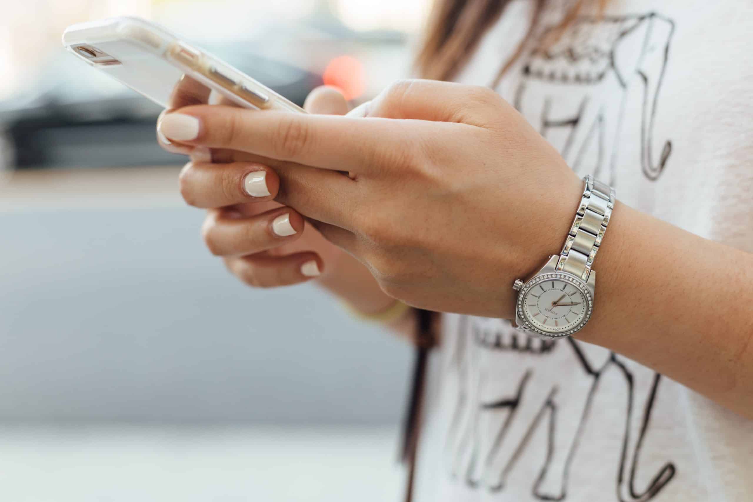 woman texting phone