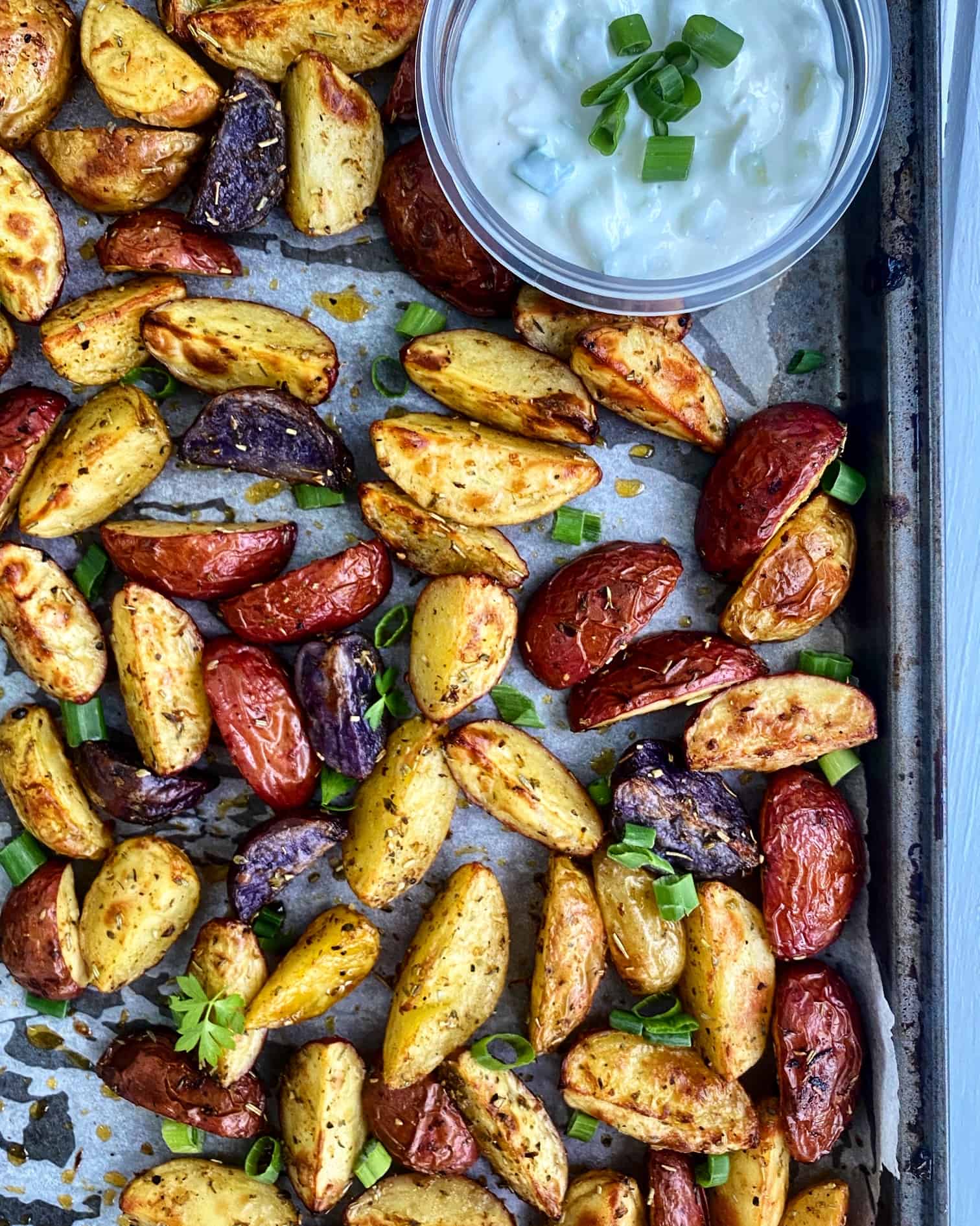 crispy herb roasted potatoes