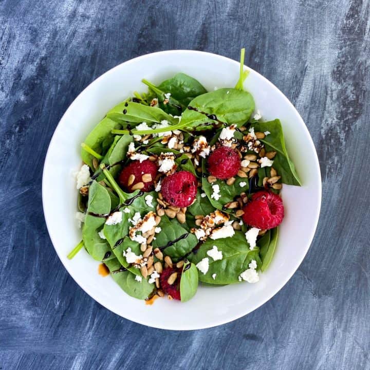 Raspberry Feta Spinach Salad