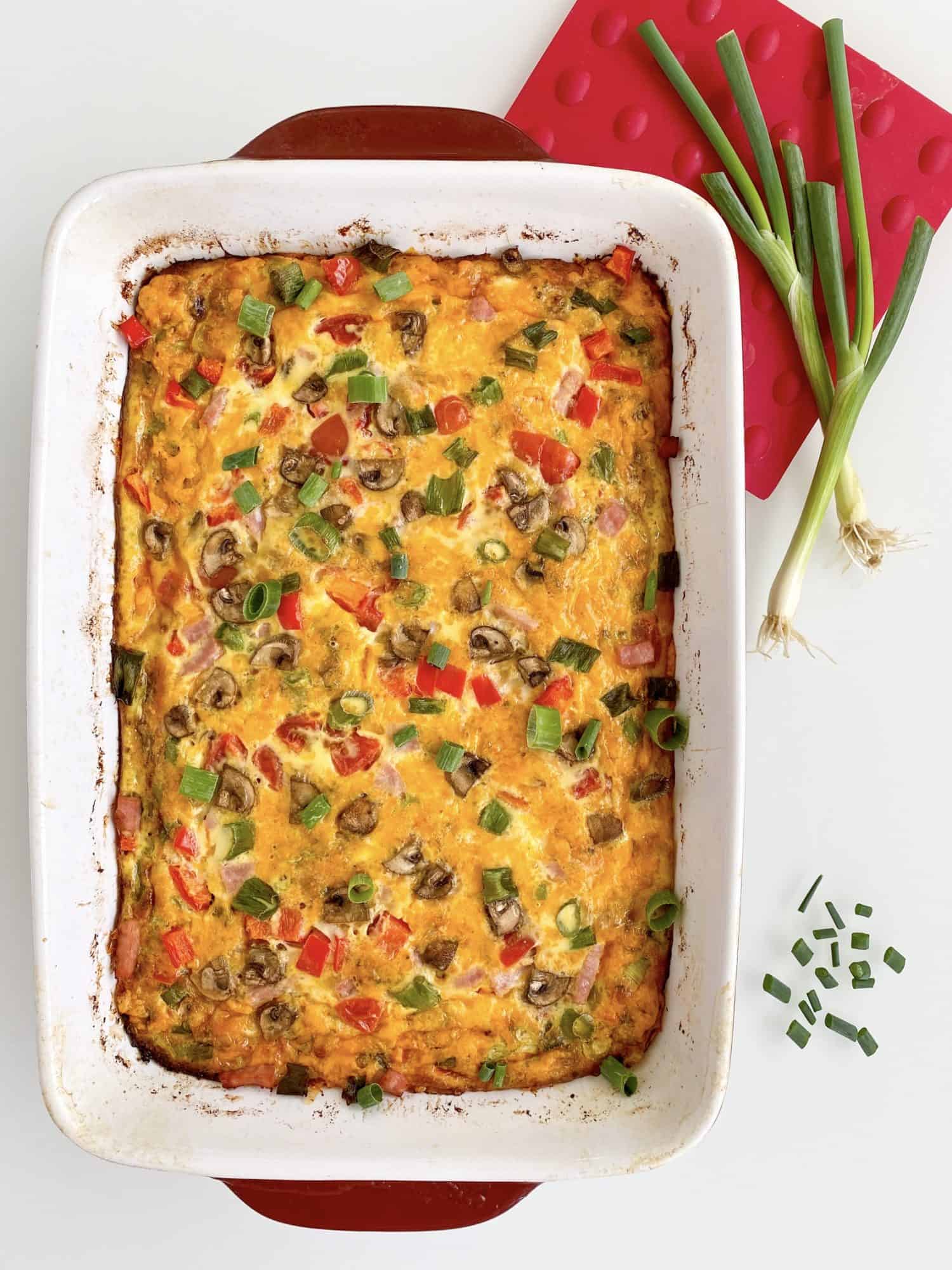 Veggie & Cheese Egg Casserole | {Dietetic Directions, Dietitian}