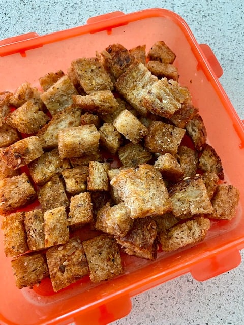 homemade croutons