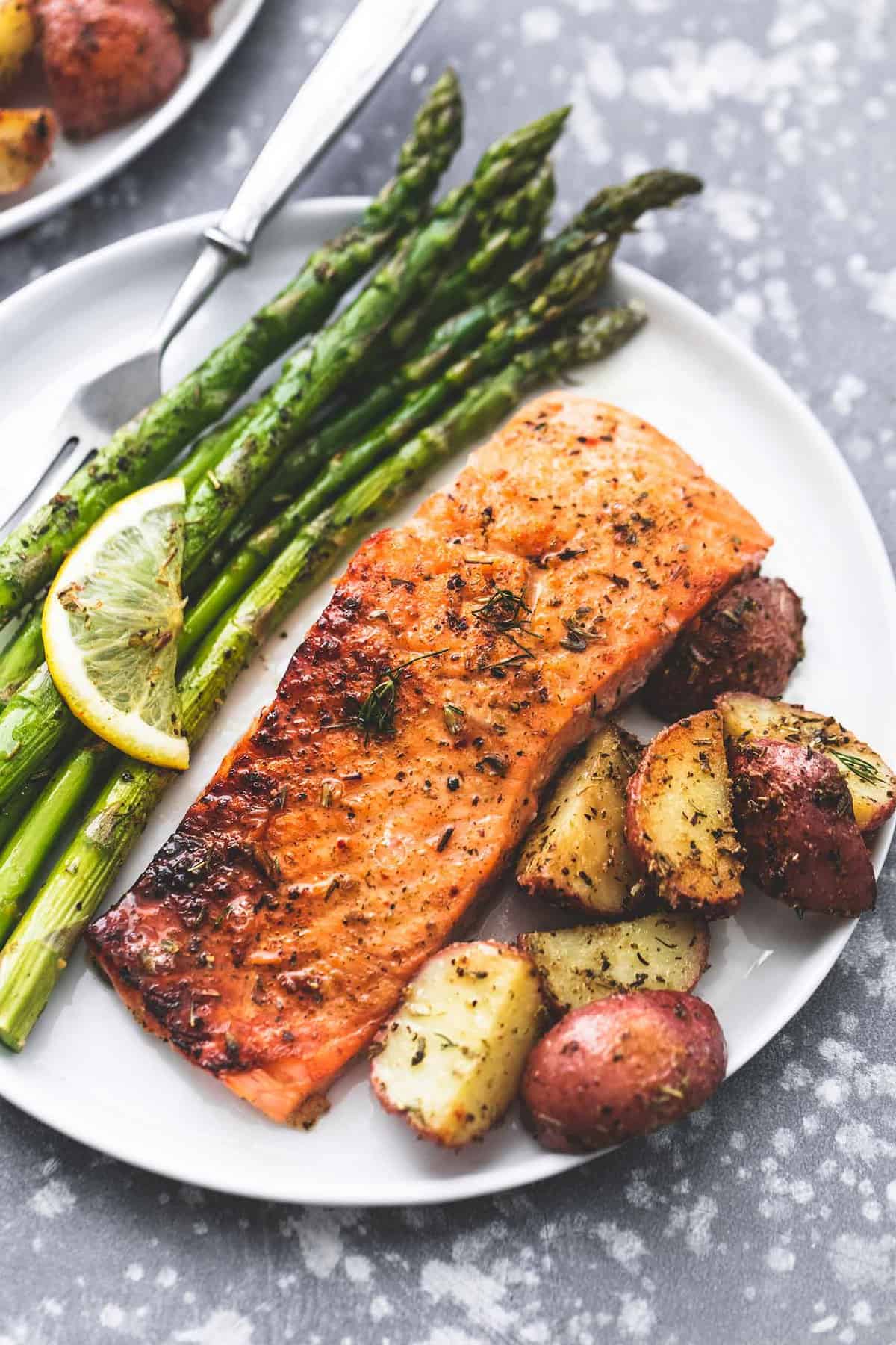 salmon asparagus and potatoes