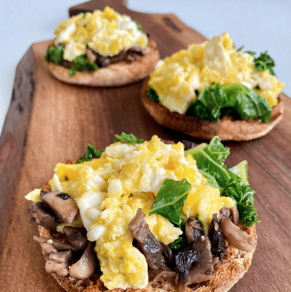 open-faced egg sandwich