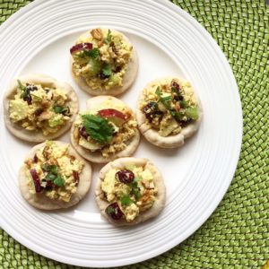 Savoury Curry Egg Salad with Apples, Walnuts & Craisins