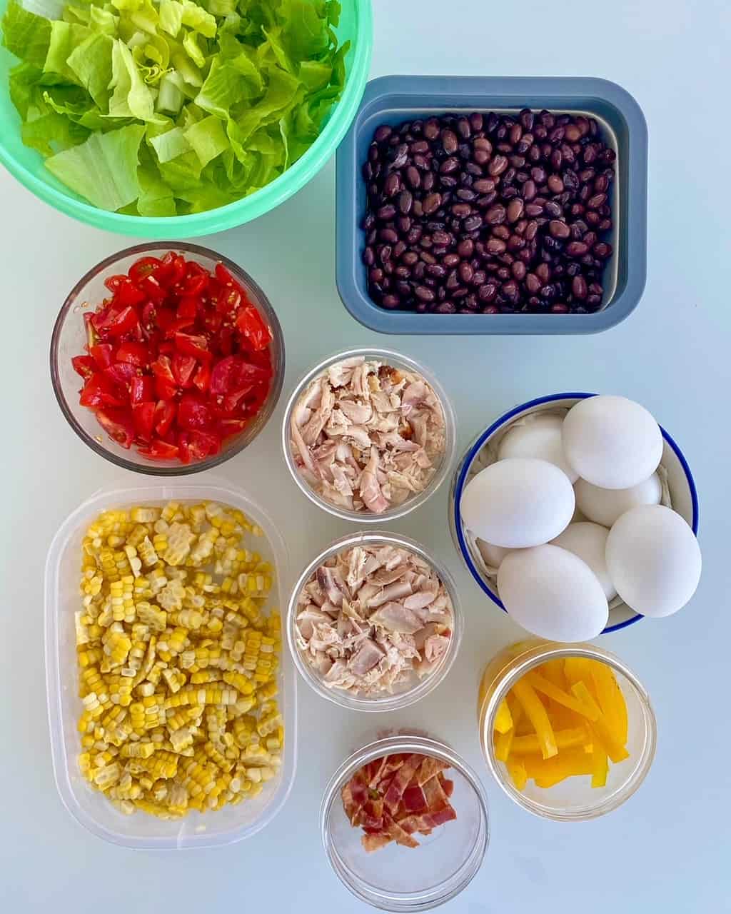 Southwestern Salad ingredients 