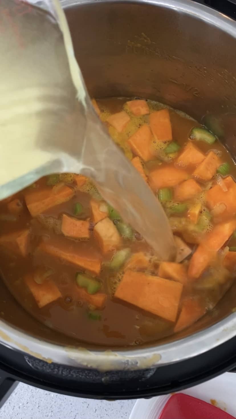 Sweet Potato Pumpkin Curry Soup