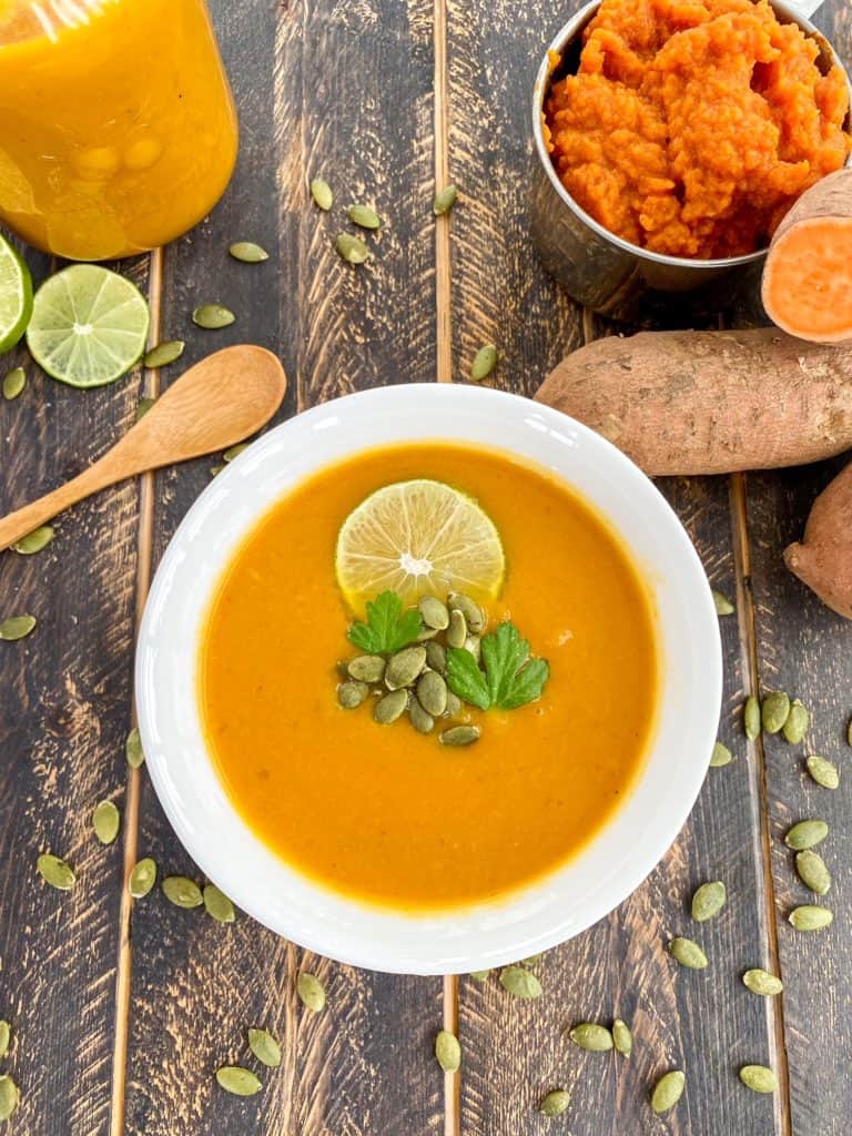 Sweet Potato Pumpkin Curry Soup