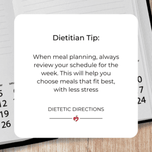 schedule meal planning dietitian tip