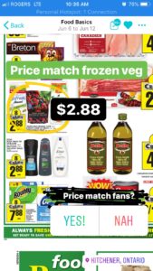 Price match food grocery shopping healthy diet frozen fruit vegetables
