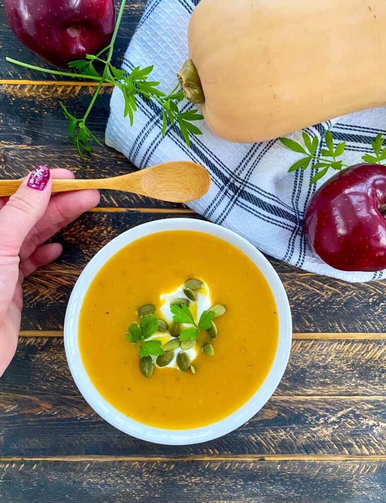 Butternut Squash and Apple Soup {Instant Pot}