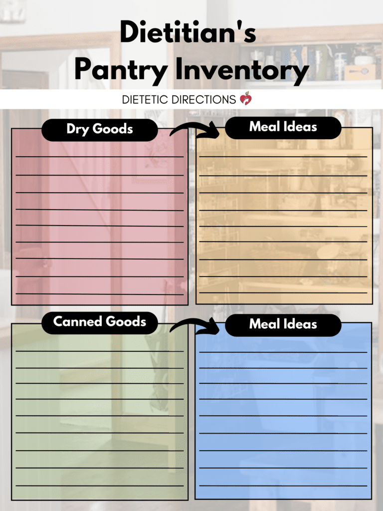 dietitian's pantry inventory template