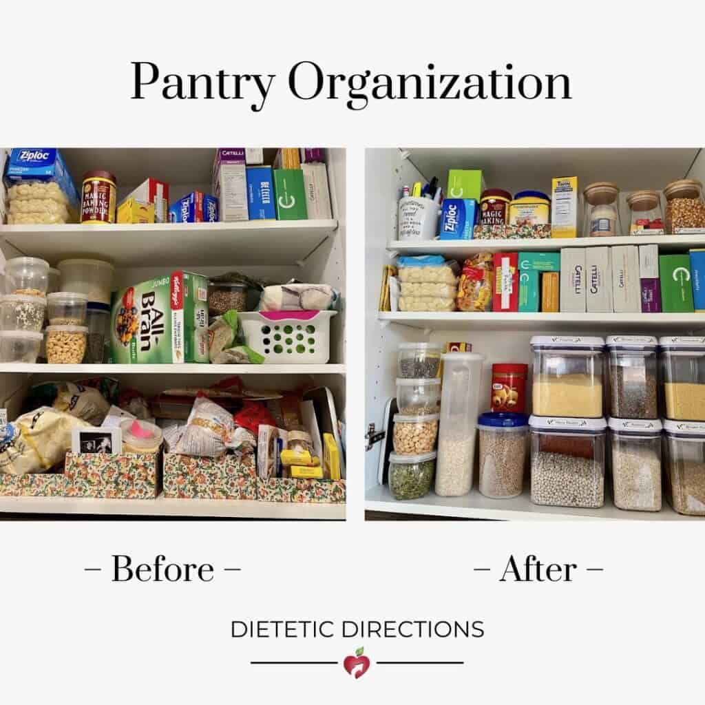pantry organizing before and after