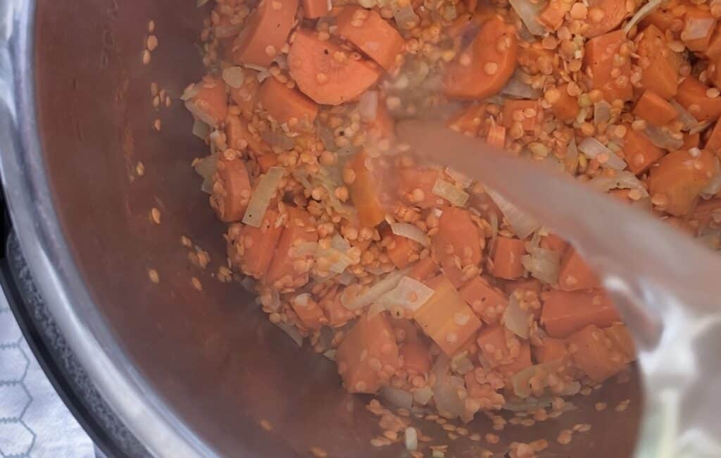 red lentils in soup 