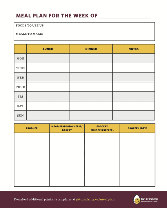 Meal Planning Template FREE