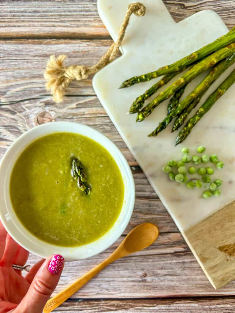 Asparagus Pea Soup {Instant Pot} | Dietitian Recipe